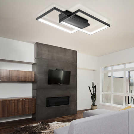Lampa Dekoracyjna LED kolor czarny Modern 48W  + Pilot DL-A02