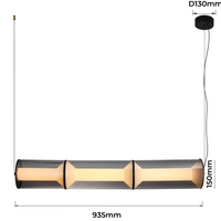 Lampa wisząca Aeris 3 linia dymna LED CCT