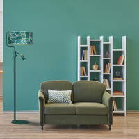 Milagro - Lampa podłogowa ZIGGY GREEN Gold/Bottle 1xE27 +        1x mini GU10