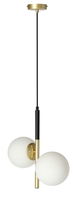 Duo lampa wisząca czarny matowy+złoty 2x15w e14 klosz biały