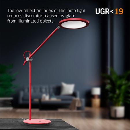 Lampka biurkowa LED 20W czerwona ściemnialna