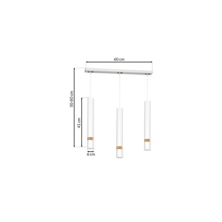 Milagro - Lampa wisząca JOKER WHITE/WOOD 3xGU10