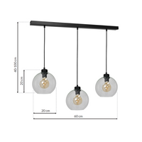 Milagro - Lampa wisząca SOFIA CLEAR 3xE27