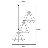Lampa wisząca Nola czarna 3xE27
