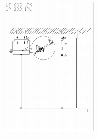 Midway lampa wisząca duża złota LP-033/1P L GD