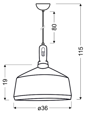 Candellux - Robinson Lampa Wisząca 36 1X60W E27 Czarno-Czarny