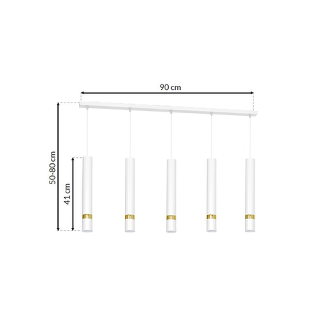 Milagro - Lampa wisząca JOKER WHITE/GOLD 5xGU10