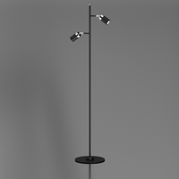 Milagro - Lampa podłogowa JOKER BLACK/CHROME 2xGU10