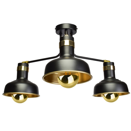 Milagro - Lampa sufitowa MARGO 3xE27 BLACK/GOLD 3xE27