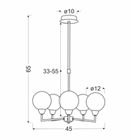 Logos lampa wisząca satynowy 5x25w g9 klosz biały