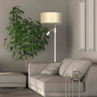 Lampa podłogowa Marshall 1xE27 + 1x mini GU10 Biały / Rattan
