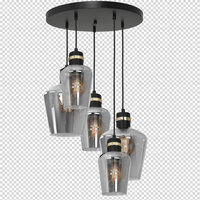 Milagro - Lampa wisząca RICHMOND BLACK / GOLD 5xE27  Koło