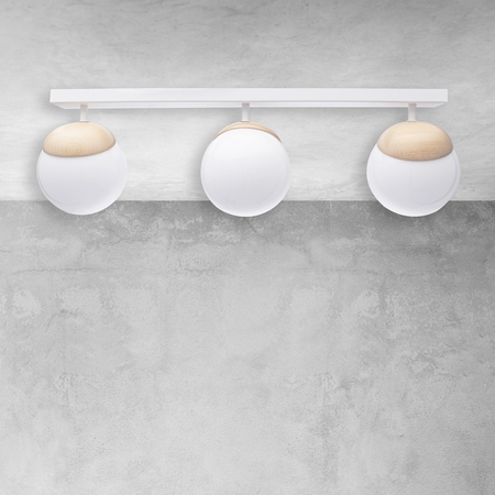 Milagro - Lampa sufitowa SFERA WOOD 3xE14
