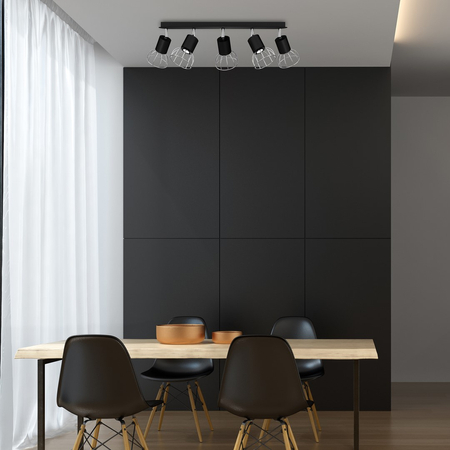 Milagro - Lampa Sufitowa DANTE BLACK/SILVER 5x mini GU10