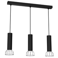 Milagro - Lampa Wisząca DANTE BLACK/SILVER 3x mini GU10