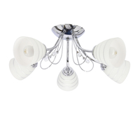 SIMPLI LAMPA WISZĄCA 5*40W E27  CHROM  Z KRYSZTAŁKIEM+KLOSZ Z PASKIEM