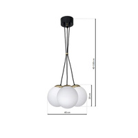 Milagro - Lampa wisząca SPARTA BLACK / GOLD 3xE14