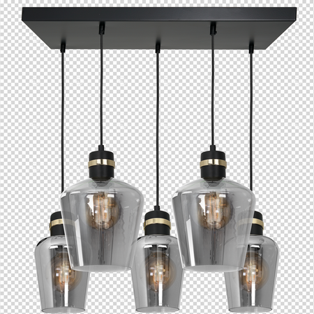Milagro - Lampa wisząca RICHMOND BLACK / GOLD 5xE27  Prostokąt