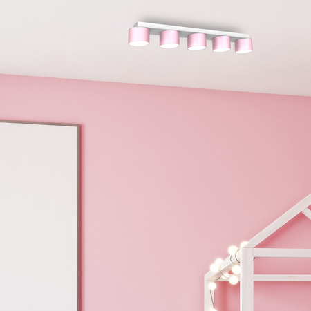 Milagro - Lampa sufitowa DIXIE Pink/White  5xGX53