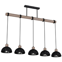 Milagro - Lampa wisząca ERIK Sawn black/Patinated wood 5XE27