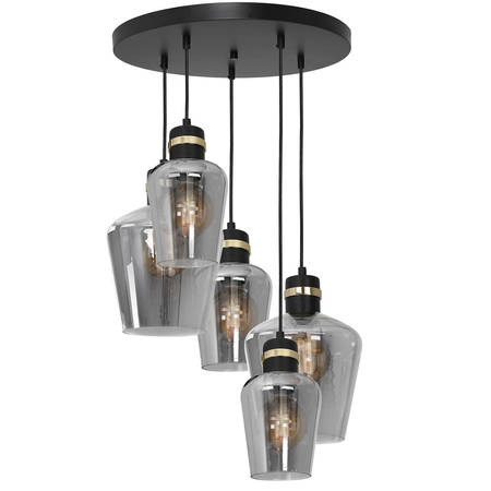 Milagro - Lampa wisząca RICHMOND BLACK / GOLD 5xE27  Koło
