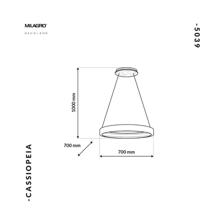 Milagro - Lampa Wisząca CASSIOPEIA 8,5W LED