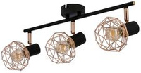 Candellux - Acrobat Lampa Sufitowa Listwa 3X40W E14 Czarny Klosz Złoty