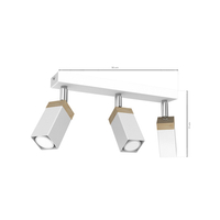 Milagro - Lampa sufitowa SOLO SAWN WHITE / PATINATED WOOD 3x mini GU10