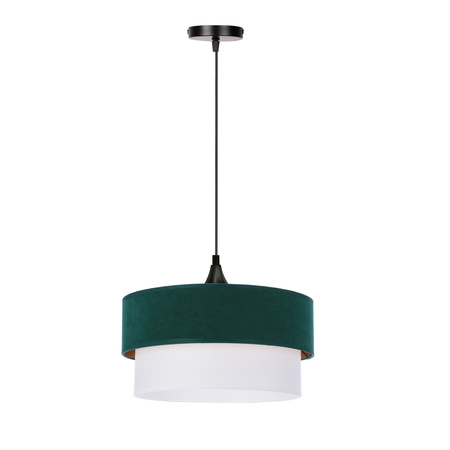 Candellux - Sinagra Lampa Wisząca Czarny 1X60 E27 Abażur Duo 35+30 But.Zieleń\Zloto+ Biały