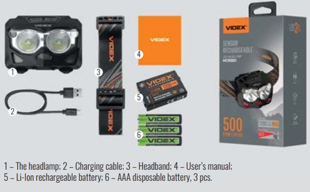 Latarka czołowa LED czujnik ruchu 2x5W 500lm IP65