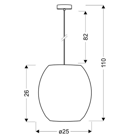 Candellux - Selma Lampa Wisząca 25 1X40W E27 Pomarańczowy + Linka 85-10523