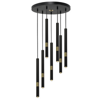 Milagro - Lampa wisząca MONZA BLACK/GOLD 7xG9 8W