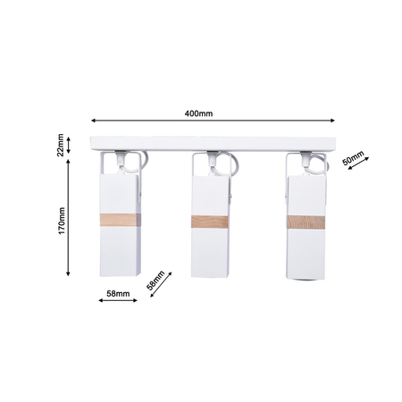 Milagro - Lampa sufitowa VIDAR WHITE 3xGU10