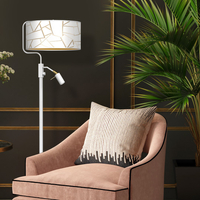 Milagro - Lampa podłogowa ZIGGY WHITE White/Gold 1xE27 +        1x mini GU10