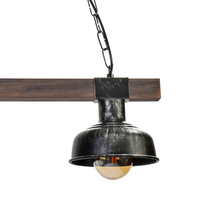 Milagro - Lampa wisząca FARO BLACK/WOOD 2xE27