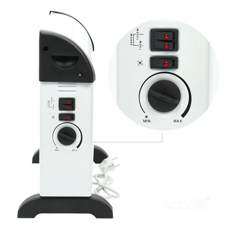 Grzejnik konwektorowy SONDO 2000W TURBO biały Kobi Windstar