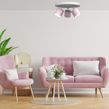 Lampa sufitowa Dixie 3xGX53 Różowy/Biały