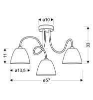 Candellux - Elf Lampa Sufitowa 3X40W E14 Chrom