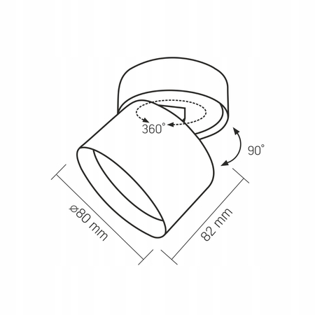 Lampa Wisząca Natynkowa Aluminium 1 Punktowa Videx VL-SPF18B-B GX53 Czarna