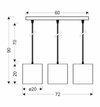 atlanta lampa wisząca biały 3x40w e27 abażur biały