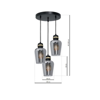 Milagro - Lampa wisząca RICHMOND BLACK / GOLD 3xE27  Koło