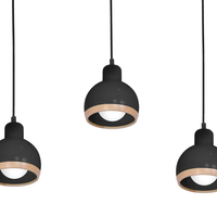 Milagro - Lampa wisząca OVAL BLACK 3xE27