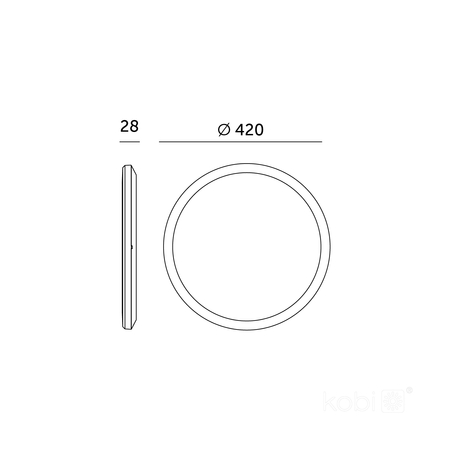 Plafon LED NIVERA CIRCLE 32W 3CCT IP54 czarny Kobi Premium