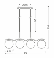 Ramon lampa wisząca chromowy 4x40w g9 klosz biały