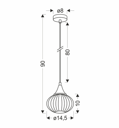 LAMPA WISZĄCA EXETER  145mm 1 CZARNY