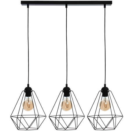 Milagro - Lampa wisząca BASKET BLACK 3xE27