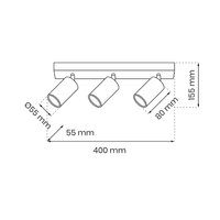 Lampa sufitowa Hudson 3xGU10 Biały