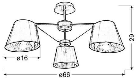 CORTEZ LAMPA WISZĄCA 3X40W E14 PATYNA