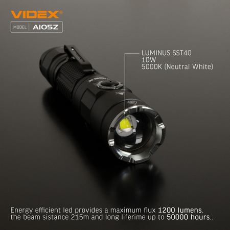 Latarka kompaktowa LED ZOOM 10W 650lm IP44 VLF-A105Z