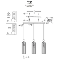 Lampa wisząca Piega 3 biała 3xE14